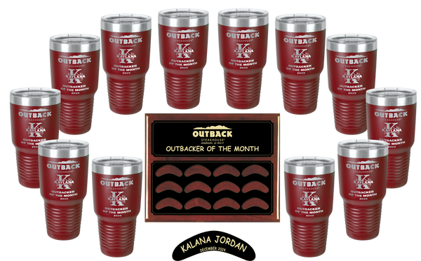 Monthly Outbacker Recognition 30 oz Red Tumblers  - OBS Exclusive